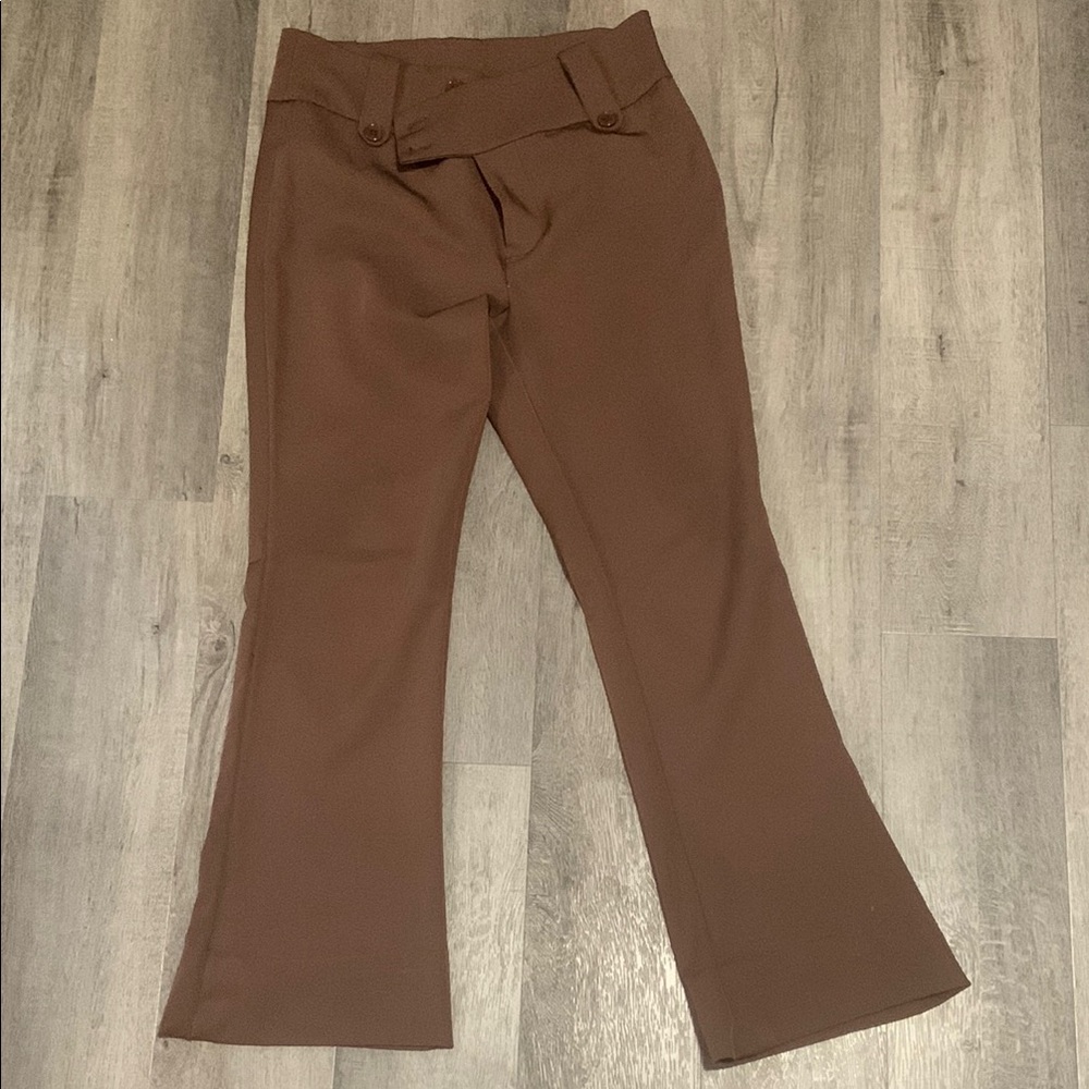 Elegant Brown Women's Flared Pants